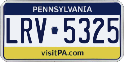 PA license plate LRV5325