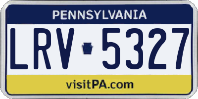 PA license plate LRV5327