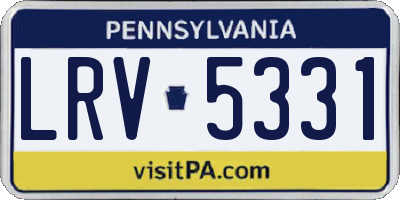 PA license plate LRV5331