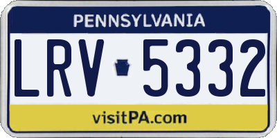 PA license plate LRV5332