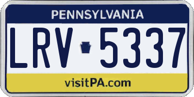 PA license plate LRV5337