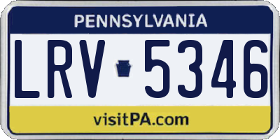 PA license plate LRV5346