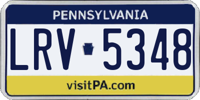 PA license plate LRV5348