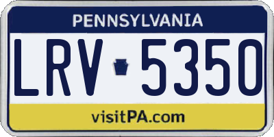 PA license plate LRV5350