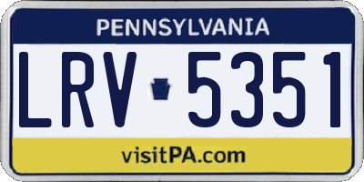 PA license plate LRV5351