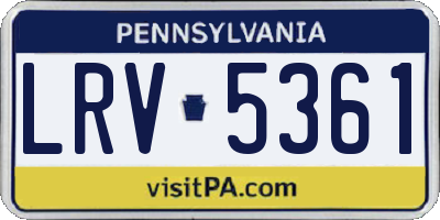 PA license plate LRV5361