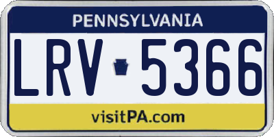 PA license plate LRV5366
