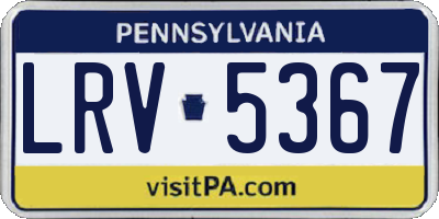 PA license plate LRV5367