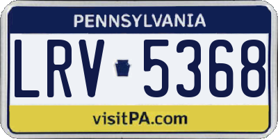 PA license plate LRV5368