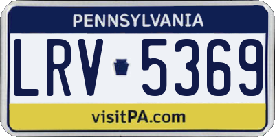 PA license plate LRV5369