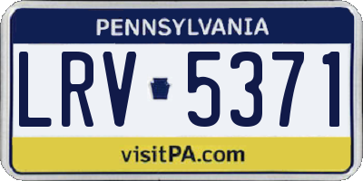 PA license plate LRV5371