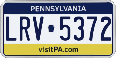 PA license plate LRV5372