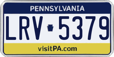 PA license plate LRV5379
