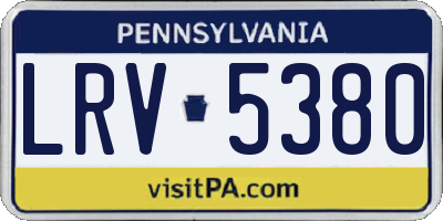 PA license plate LRV5380