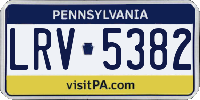 PA license plate LRV5382