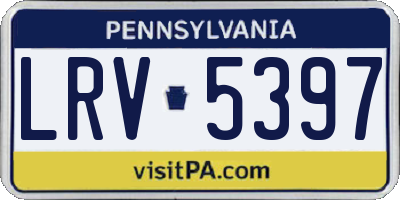 PA license plate LRV5397