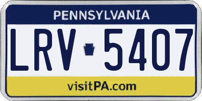 PA license plate LRV5407