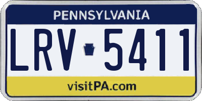 PA license plate LRV5411