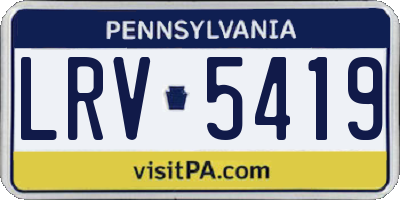 PA license plate LRV5419