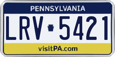 PA license plate LRV5421