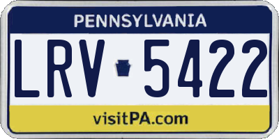 PA license plate LRV5422