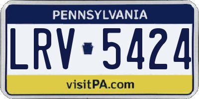 PA license plate LRV5424