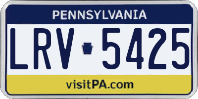 PA license plate LRV5425