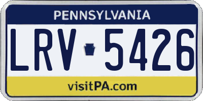 PA license plate LRV5426