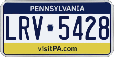PA license plate LRV5428