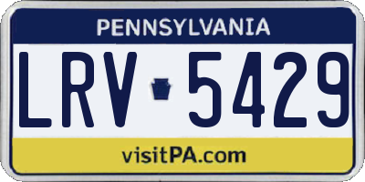 PA license plate LRV5429