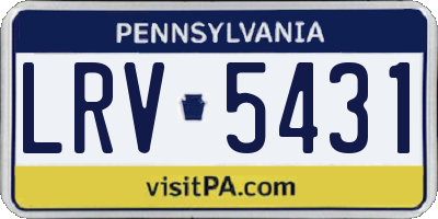 PA license plate LRV5431