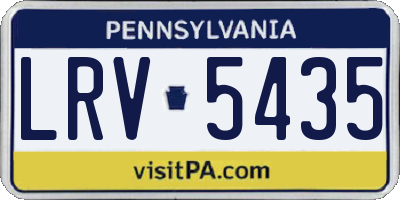 PA license plate LRV5435