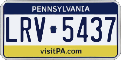 PA license plate LRV5437