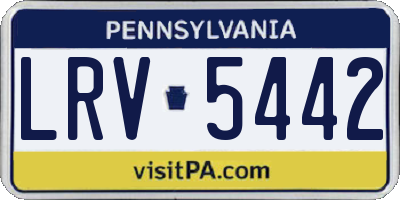 PA license plate LRV5442