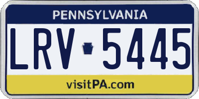 PA license plate LRV5445