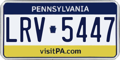 PA license plate LRV5447