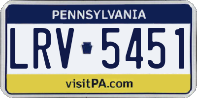 PA license plate LRV5451