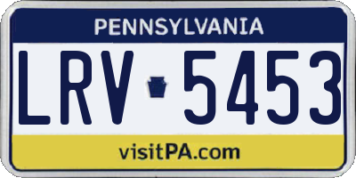 PA license plate LRV5453