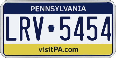 PA license plate LRV5454