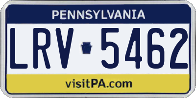 PA license plate LRV5462