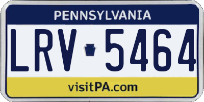 PA license plate LRV5464