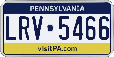 PA license plate LRV5466