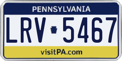 PA license plate LRV5467