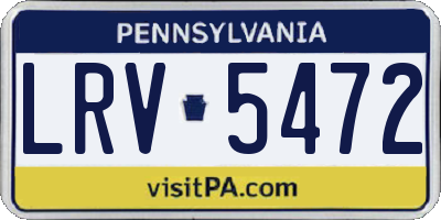 PA license plate LRV5472