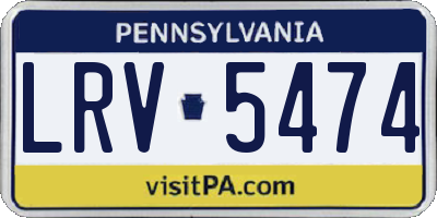 PA license plate LRV5474