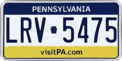 PA license plate LRV5475
