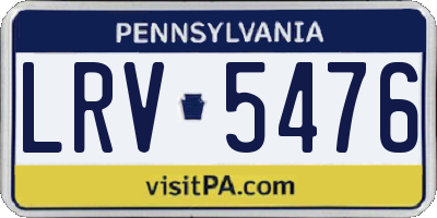 PA license plate LRV5476