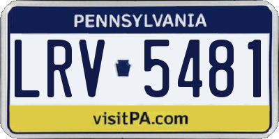 PA license plate LRV5481