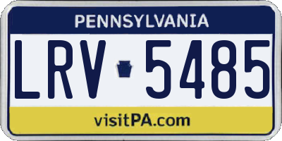 PA license plate LRV5485