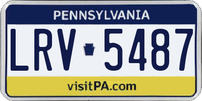 PA license plate LRV5487